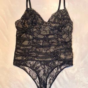 Blashe black floral lace bodysuit size small